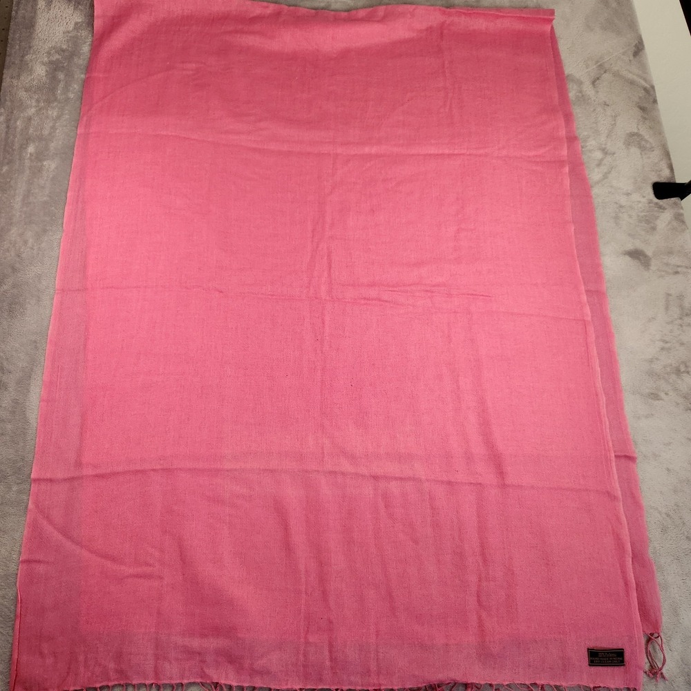 Handmade 100% Pashmina Cashmere Scarf Wrap Shawl Pink Fringe Nepal Made